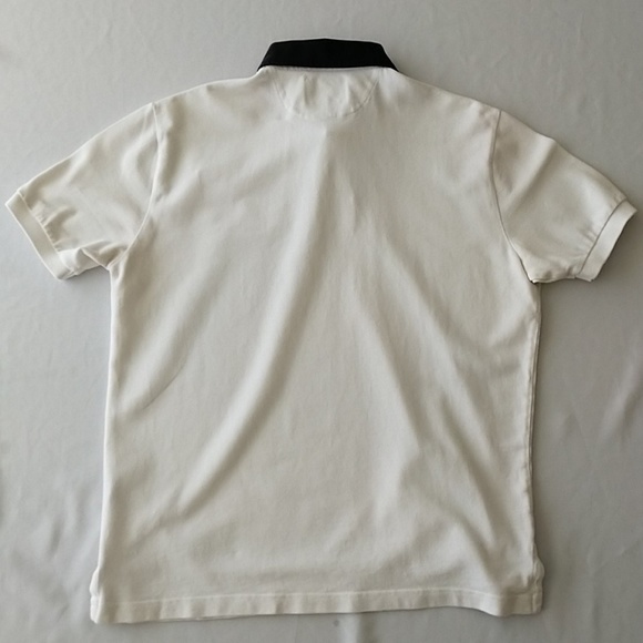 American Living White Polo with Black Rugby Collar - Picture 2 of 4